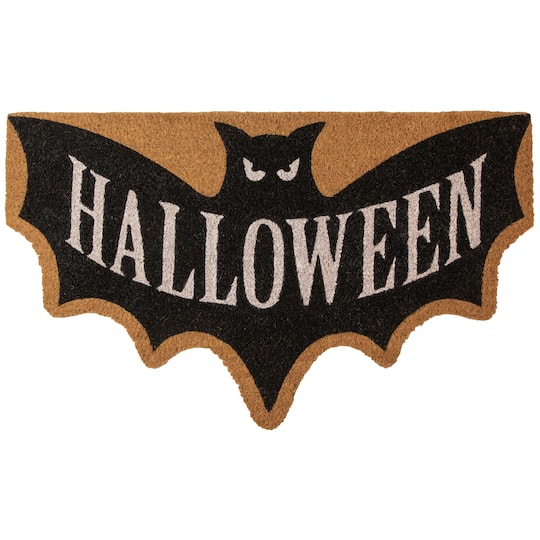 Natural Coir Halloween Bat Shaped Doormat